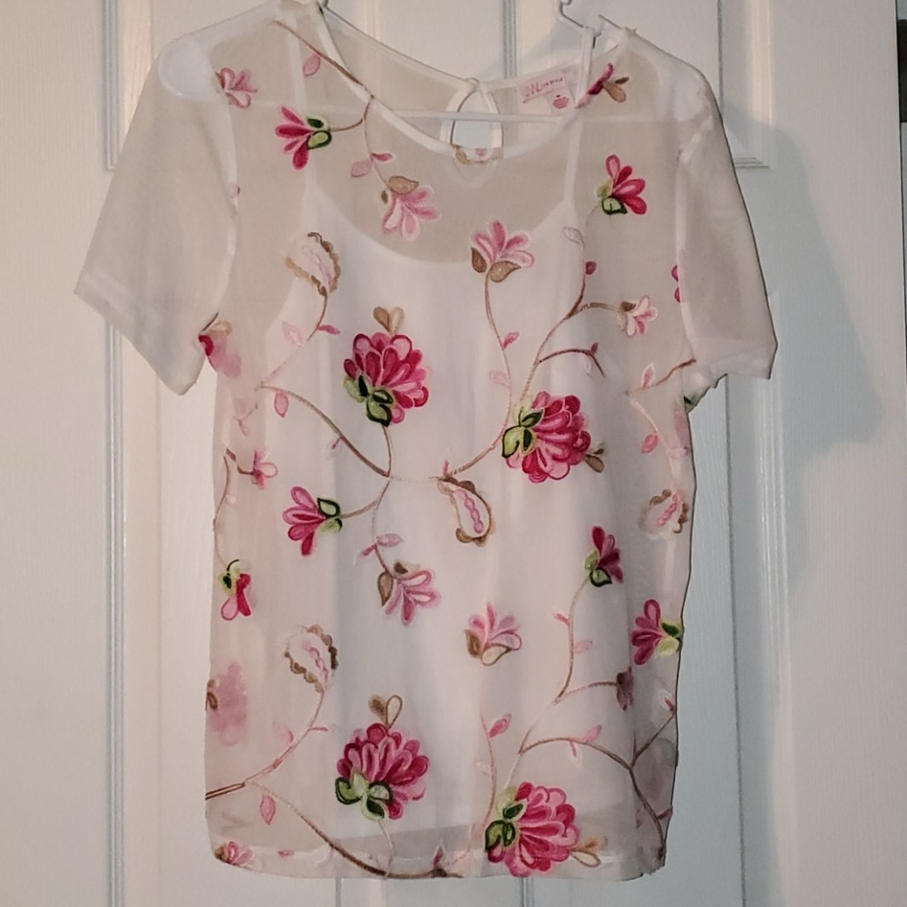 White floral top